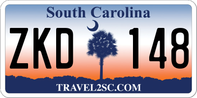 SC license plate ZKD148