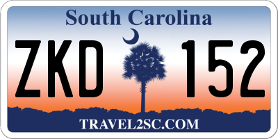 SC license plate ZKD152