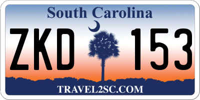SC license plate ZKD153