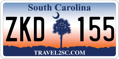 SC license plate ZKD155