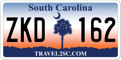 SC license plate ZKD162