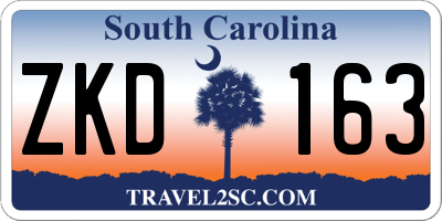 SC license plate ZKD163