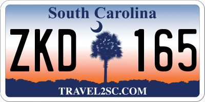 SC license plate ZKD165
