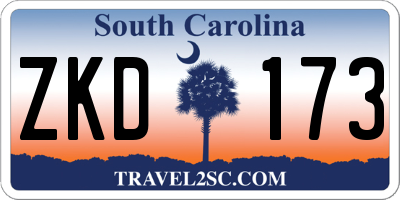 SC license plate ZKD173