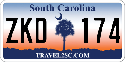 SC license plate ZKD174