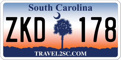 SC license plate ZKD178