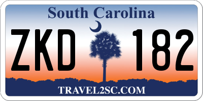 SC license plate ZKD182