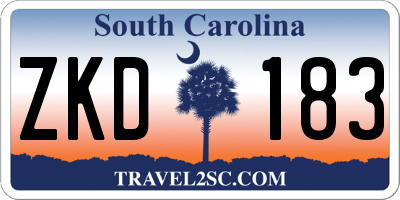 SC license plate ZKD183
