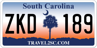 SC license plate ZKD189