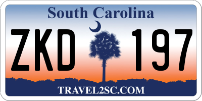 SC license plate ZKD197