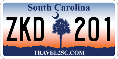 SC license plate ZKD201