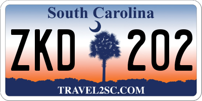 SC license plate ZKD202