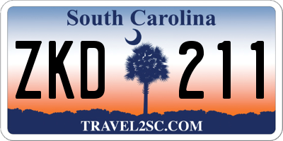 SC license plate ZKD211