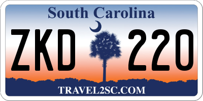 SC license plate ZKD220