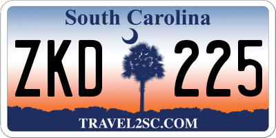 SC license plate ZKD225