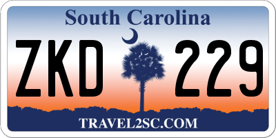 SC license plate ZKD229