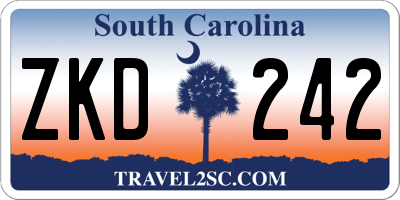 SC license plate ZKD242