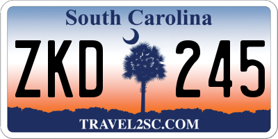 SC license plate ZKD245