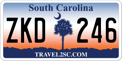 SC license plate ZKD246