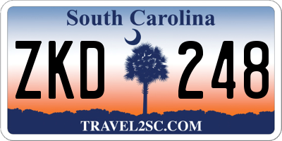SC license plate ZKD248