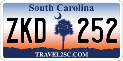 SC license plate ZKD252