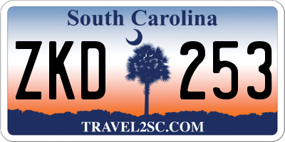 SC license plate ZKD253