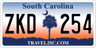SC license plate ZKD254
