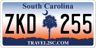 SC license plate ZKD255