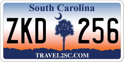 SC license plate ZKD256