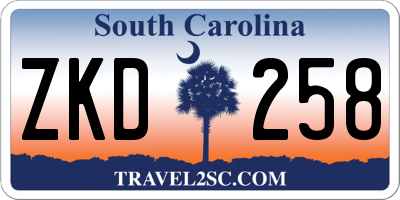 SC license plate ZKD258