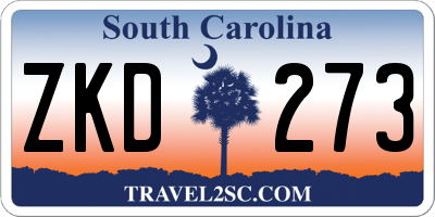 SC license plate ZKD273