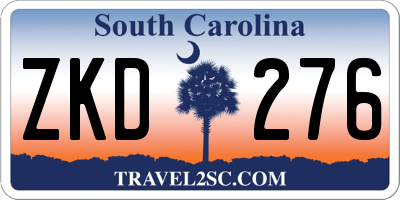 SC license plate ZKD276