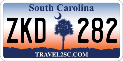 SC license plate ZKD282