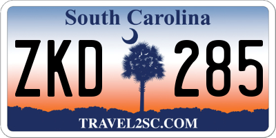 SC license plate ZKD285