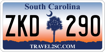SC license plate ZKD290