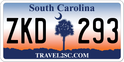 SC license plate ZKD293