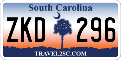 SC license plate ZKD296