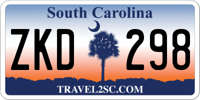 SC license plate ZKD298