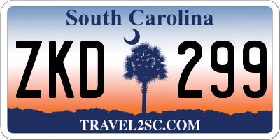 SC license plate ZKD299