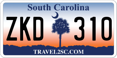 SC license plate ZKD310
