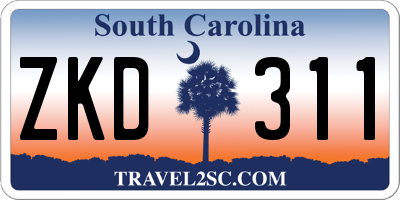 SC license plate ZKD311