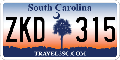 SC license plate ZKD315