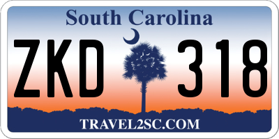 SC license plate ZKD318