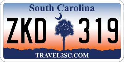 SC license plate ZKD319