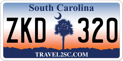 SC license plate ZKD320