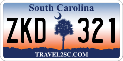 SC license plate ZKD321