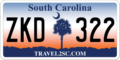SC license plate ZKD322