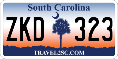 SC license plate ZKD323