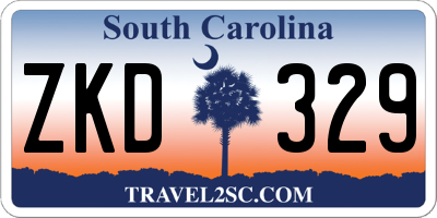 SC license plate ZKD329