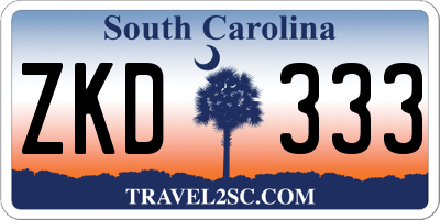 SC license plate ZKD333